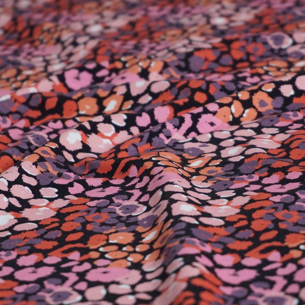 Baumwolljersey Animalprint Flecken rosa rot orange – FVJ